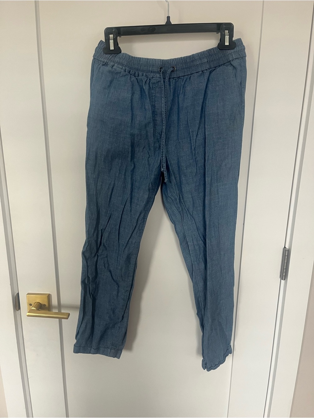 J. Crew Linen-Blend Drawstring Joggers - Denim Blue